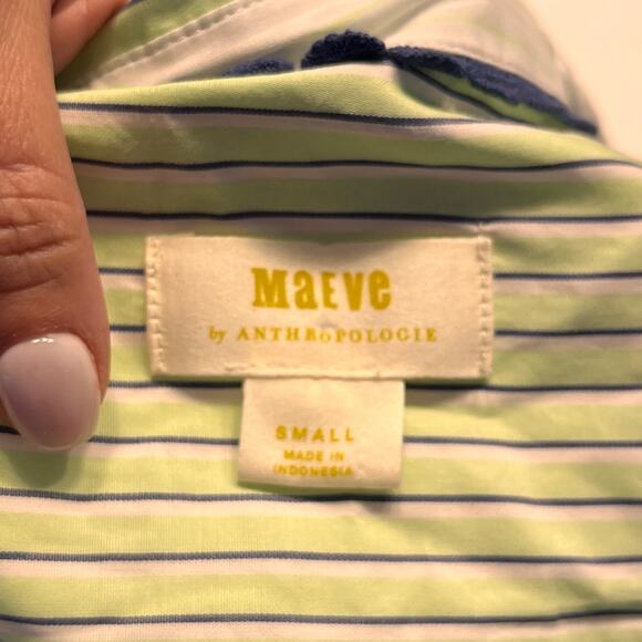 Anthropologie Maeve Alix Striped Oversized Shirt Size small - Picture 7 of 8